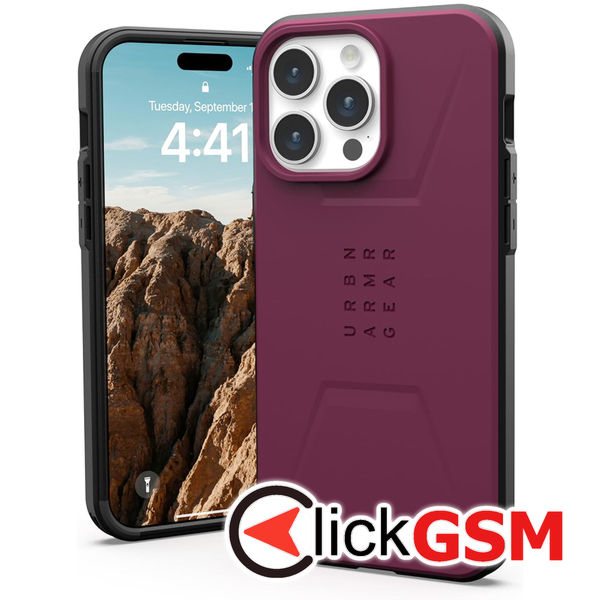 Husa Civilian bordo Apple iPhone 15 Pro Max ili