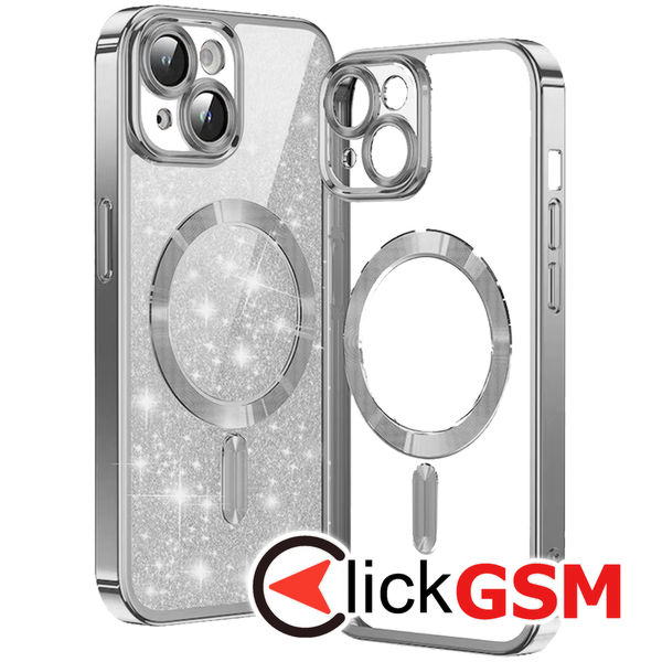 Husa Luxury Crystal argintiu Apple iPhone 15 aq5