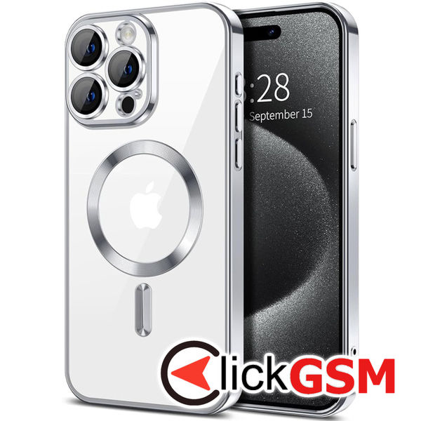 Husa Luxury Crystal argintiu Apple iPhone 16 Pro gki