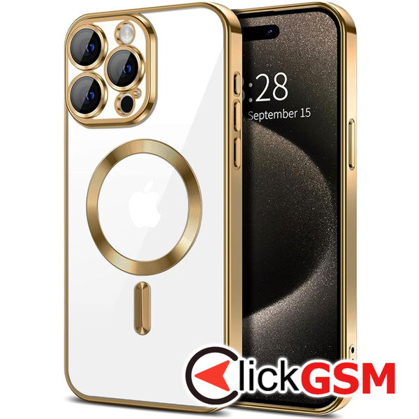 Husa Luxury Crystal auriu Apple iPhone 15 Pro a9n