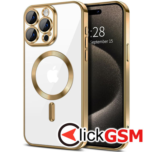 Husa Luxury Crystal auriu Apple iPhone 15 Pro Max a9w