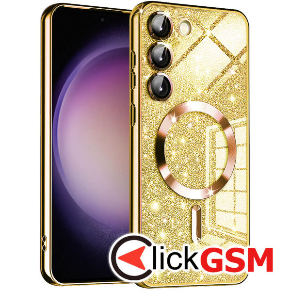 Husa Luxury Crystal auriu Samsung Galaxy S23+ atc