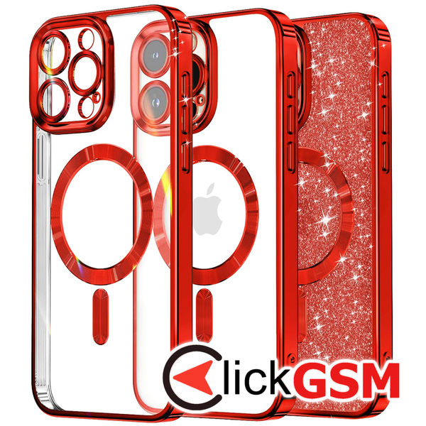 Husa Luxury Crystal rosu Apple iPhone 12 Pro apl