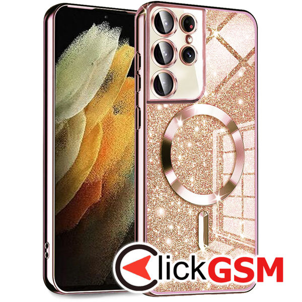 Husa Luxury Crystal rozauriu Samsung Galaxy S21 Ultra 5G ary