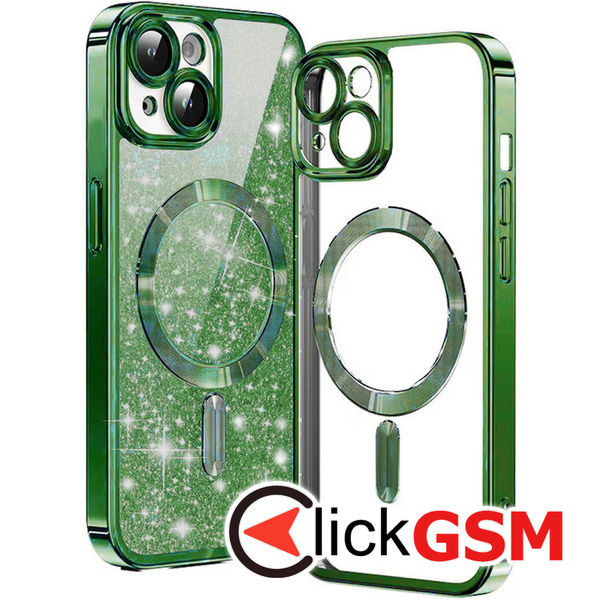 Husa Luxury Crystal verde Apple iPhone 13 bwk