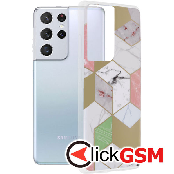 Husa Marble mov Samsung Galaxy S21 Ultra 5G 5j6