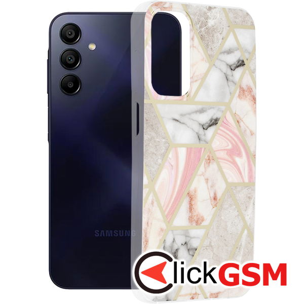 Accesoriu Husa Marble Roz Samsung Galaxy A15 5G