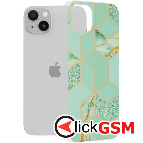 Husa Marble verde Apple iPhone 14 Plus 6jk