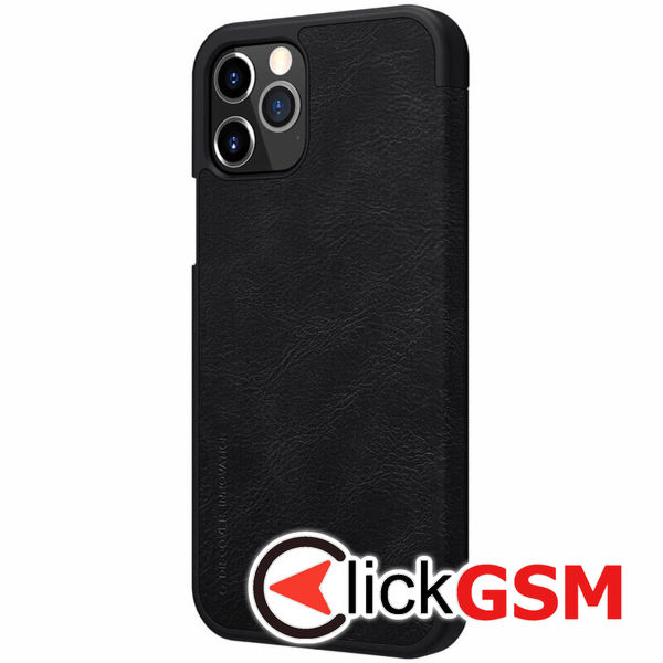 Husa Qin Leather  negru Apple iPhone 12 Pro Max 6bg