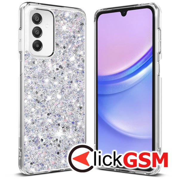 Husa Sparkly Glitter  alb Samsung Galaxy A15 9kp