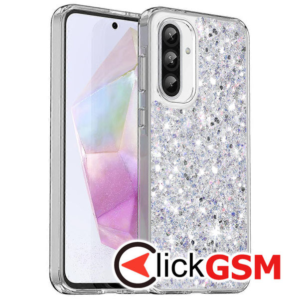 Accesoriu Husa Sparkly Glitter  Alb Samsung Galaxy A36 5G