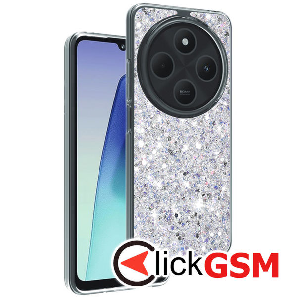 Husa Sparkly Glitter  alb Xiaomi Redmi 14C 65v