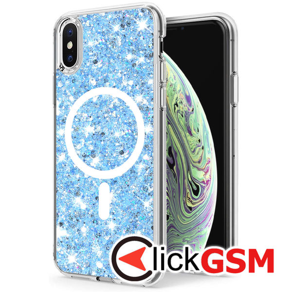 Husa Sparkly Glitter  bleu Apple iPhone XS Max 9i4