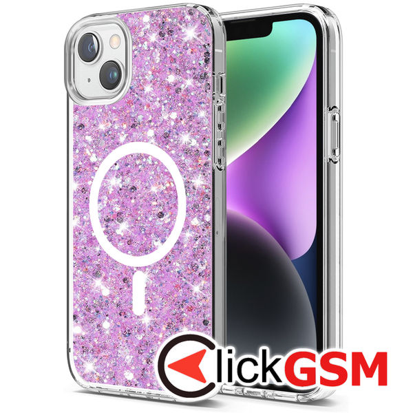 Husa Sparkly Glitter  magenta Apple iPhone 14 9ja