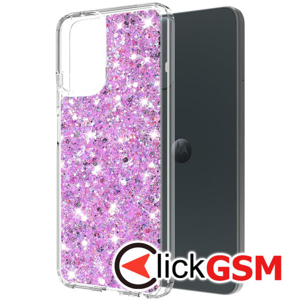 Husa Sparkly Glitter  magenta Motorola Moto G04 9mg