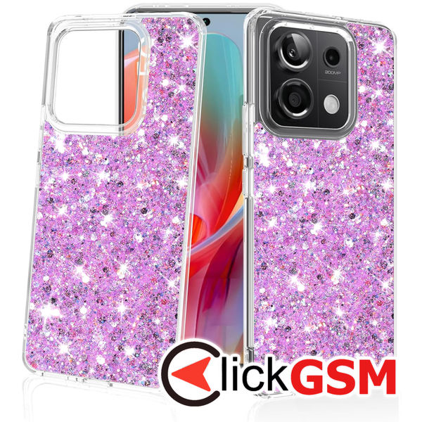 Husa Sparkly Glitter  magenta Xiaomi Redmi Note 13 Pro 9ln