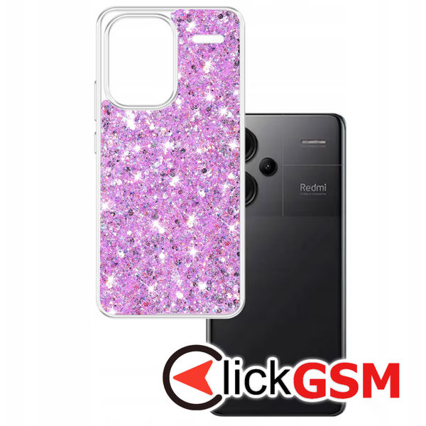 Husa Sparkly Glitter  magenta Xiaomi Redmi Note 13 Pro+ 9mq