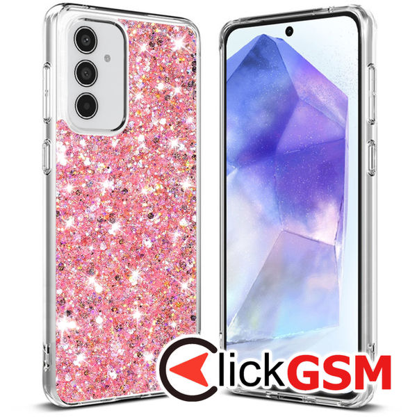 Husa Sparkly Glitter  roz Samsung Galaxy A55 9kv