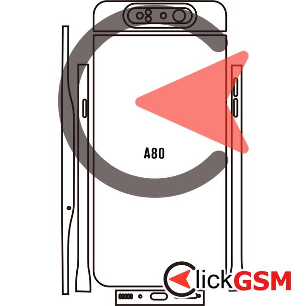 Folie Protectie Completa Spate Skin Carbon Samsung Galaxy A80