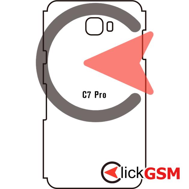 Folie Protectie Completa Spate Skin Carbon Samsung Galaxy C7 Pro