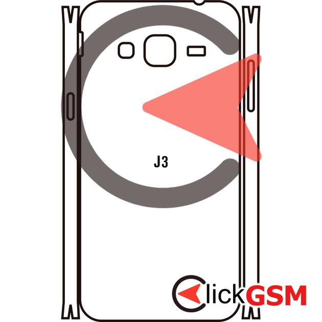 Folie Protectie Completa Spate Skin Carbon Samsung Galaxy J3 2016