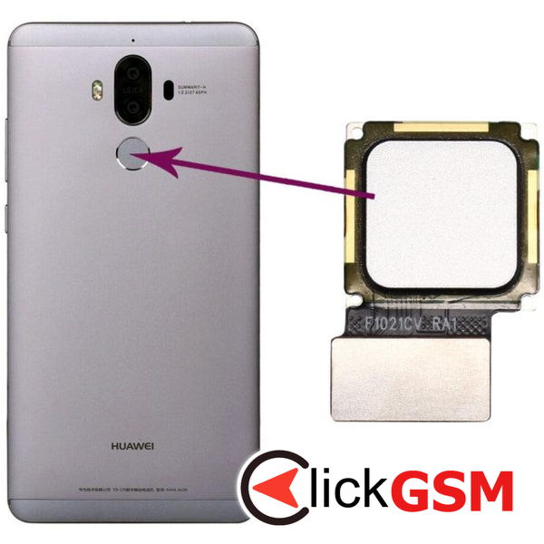 Piesa Buton Amprenta Argintiu Huawei Mate 9 2a4l