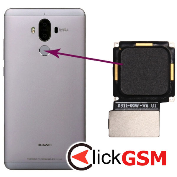 Piesa Buton Amprenta Black Huawei Mate 9 2a4g