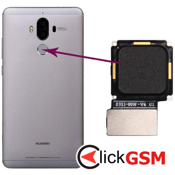 Piesa Buton Amprenta Negru Huawei Mate 9 2a4g