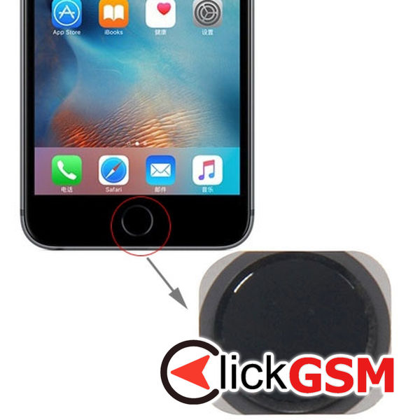 Piesa Buton Home Black Apple Iphone 6s 4flw