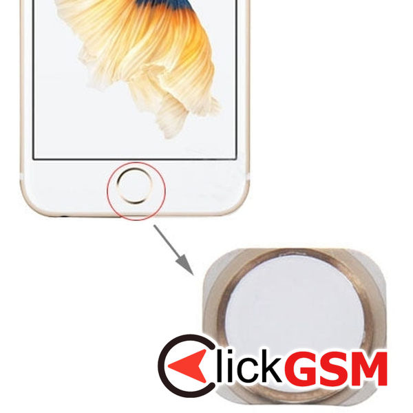 Piesa Piesa Buton Home Gold Apple Iphone 6s 4flx