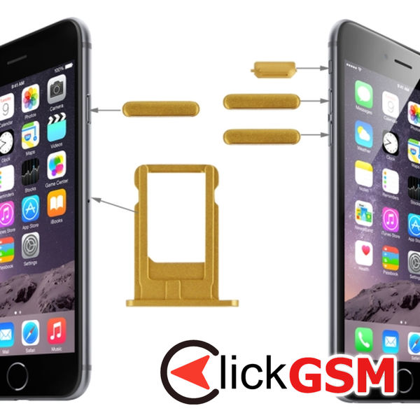 Piesa Buton Lateral Cu Butoane Volum Gold Apple Iphone 6 4mzu