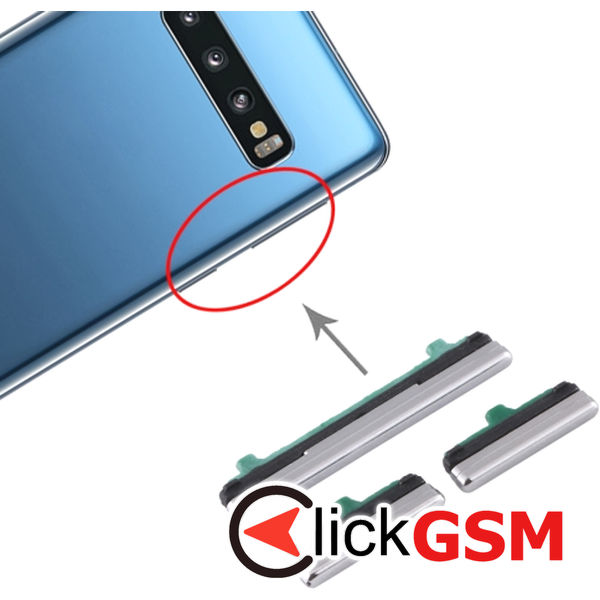 Piesa Piesa Buton Lateral Cu Buton Pornire Si Butoane Volum Silver Samsung Galaxy S10 5g 4oc6