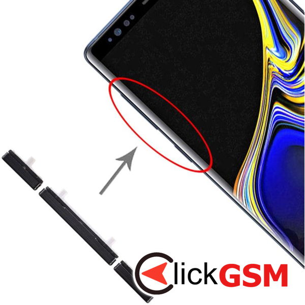 Piesa Piesa Buton Lateral Negru Samsung Galaxy Note9 4dof