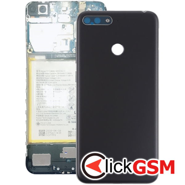 Piesa Capac Spate Cu Buton Lateral Negru Huawei Y6 2018 2b32