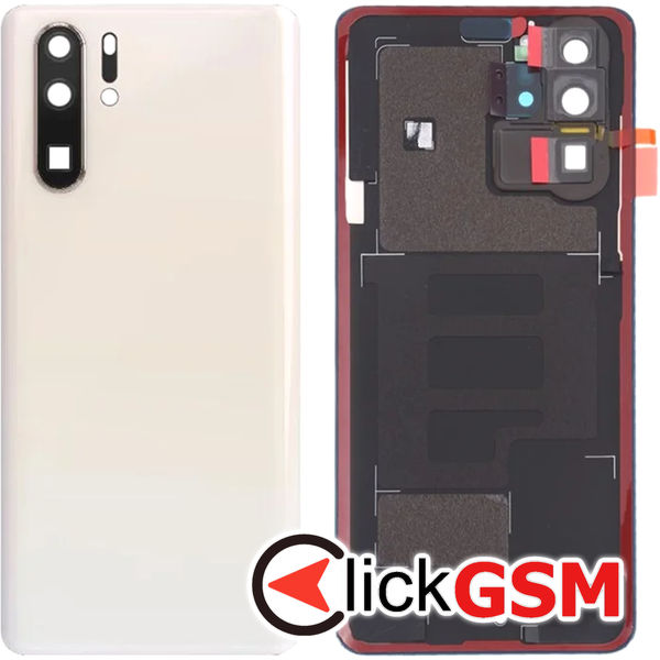 Piesa Capac Spate Cu Geam Camera Alb Huawei P30 Pro 4s3a