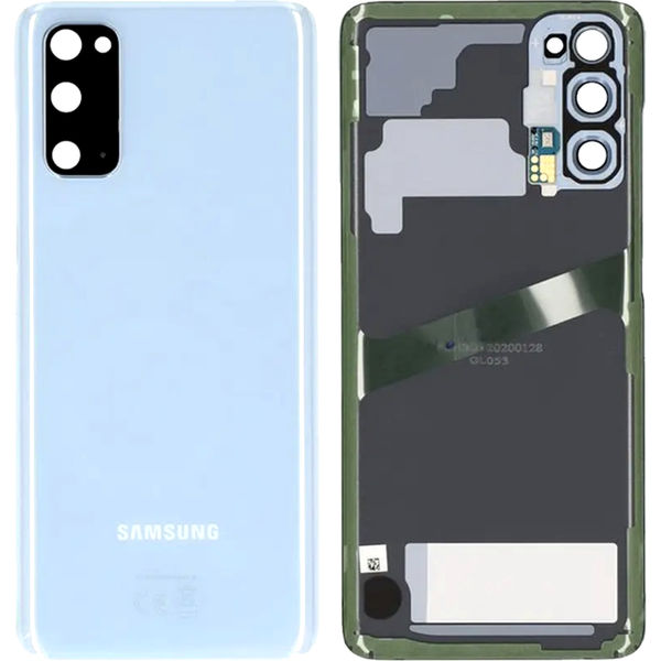 Schimbare Capac Spate cu Geam Camera Albastru Samsung Galaxy S20 · Capac spate Samsung Galaxy S20 (G980/ G981), Albastru / Cloud Blue (Original Service Pack)