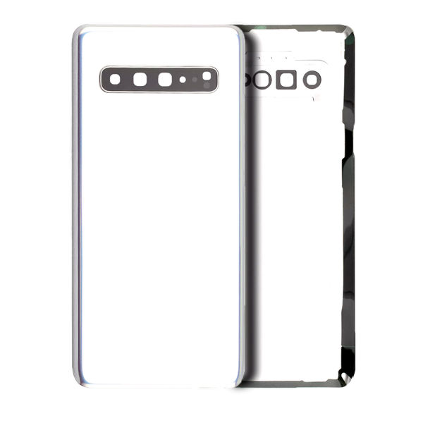 Samsung Galaxy S10 5G · Back Cover Glass With Camera Lens For Samsung Galaxy S10 5G (No Logo) (Aftermarket Plus) (Crown Silver)