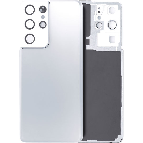 Samsung Galaxy S21 Ultra 5G · Back Cover Glass With Camera Lens For Samsung Galaxy S21 Ultra (No Logo) (Aftermarket Plus) (Phantom Silver)