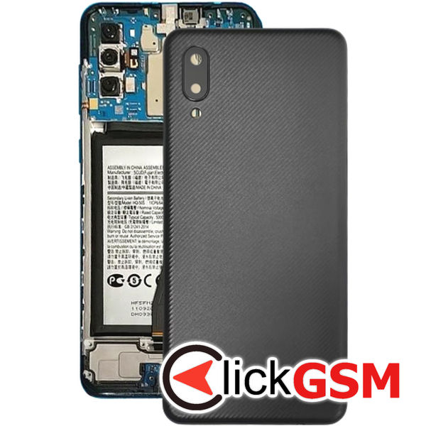 Piesa Piesa Capac Spate Cu Geam Camera Black Samsung Galaxy A02 4avi