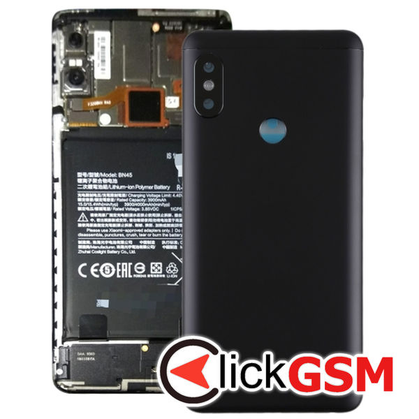 Piesa Piesa Capac Spate Cu Geam Camera Black Xiaomi Redmi Note 5 25me