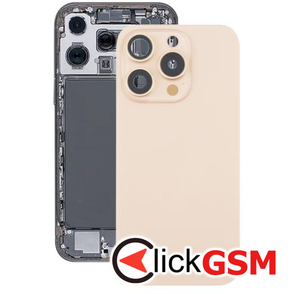 Piesa Capac Spate Cu Geam Camera Gold Apple Iphone 16 Pro Max 4mxr