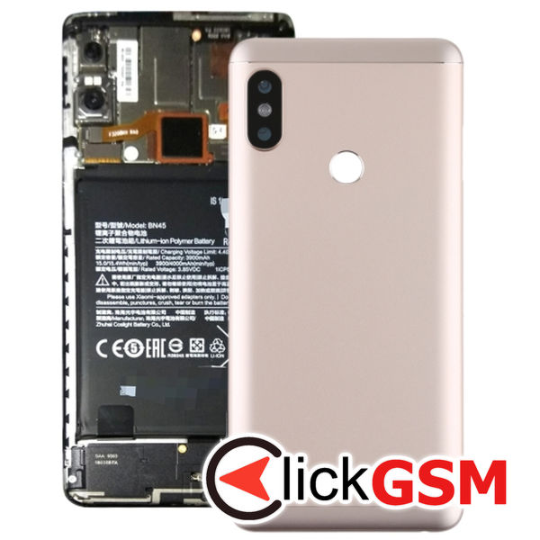 Piesa Capac Spate Cu Geam Camera Gold Xiaomi Redmi Note 5 25w0