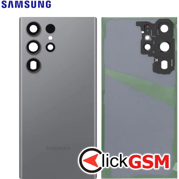 Piesa Capac Spate Cu Geam Camera Gri Samsung Galaxy S23 Ultra 3azw