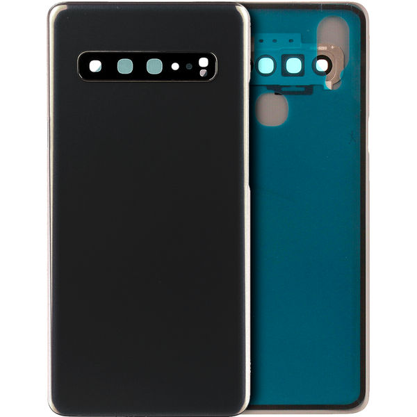 Samsung Galaxy S10 5G · Back Cover Glass With Camera Lens For Samsung Galaxy S10 5G (No Logo) (Aftermarket Plus) (Prism Black)