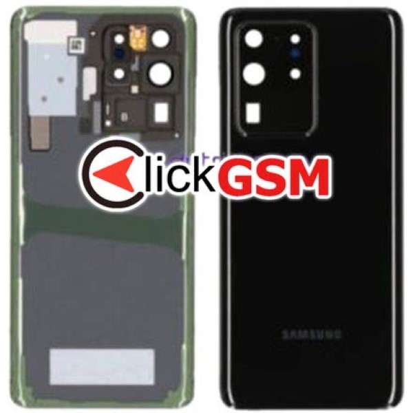 Piesa Capac Spate Cu Geam Camera Negru Samsung Galaxy S20 Ultra 5g 16y5