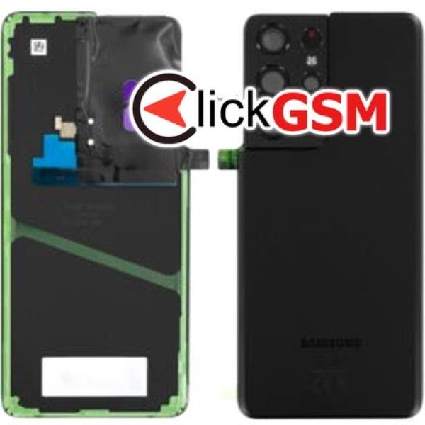 Piesa Capac Spate Cu Geam Camera Negru Samsung Galaxy S21 Ultra 5g 16y7