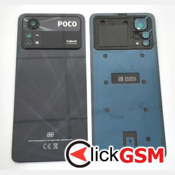 Piesa Piesa Capac Spate Cu Geam Camera Negru Xiaomi Poco X4 Pro 5g 398j