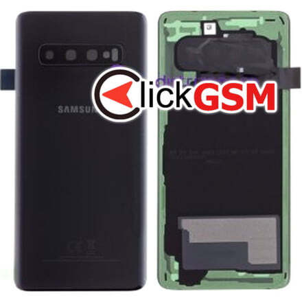 Piesa Piesa Capac Spate Cu Geam Camera Pentru Samsung Galaxy S10 Negru V8u
