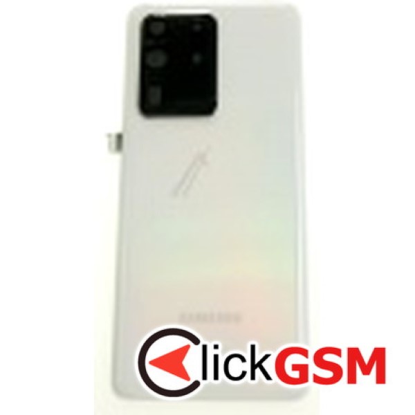 Piesa Piesa Capac Spate Cu Geam Camera Pentru Samsung Galaxy S20 Ultra 5g Alb Itp