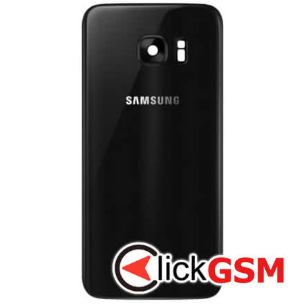Piesa Capac Spate Cu Geam Camera Pentru Samsung Galaxy S7 Edge Negru 2d0s